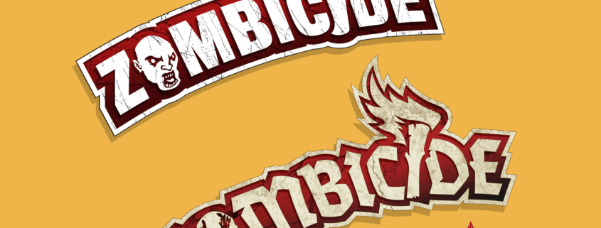 Design of the original Zombicide logo and its adaptation to different settings.